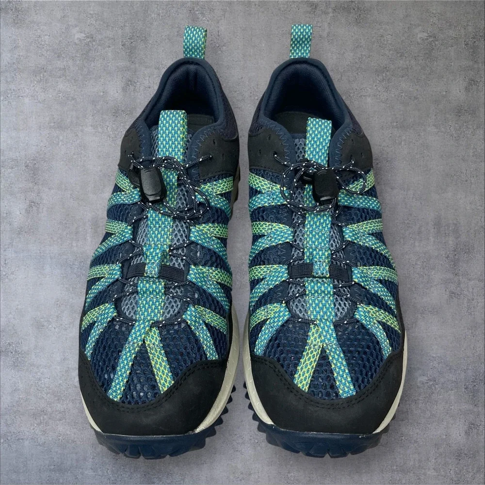 Merrell Navy Blue/Green Wildwood Aerosport Water Trail Hiking Shoes Mens 8.5
